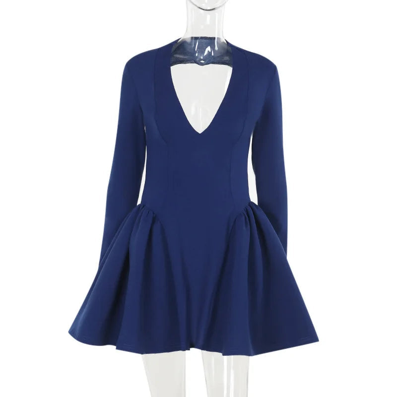 Deep V Long Sleeve Bodycon Mini Dress Mssaz Desses