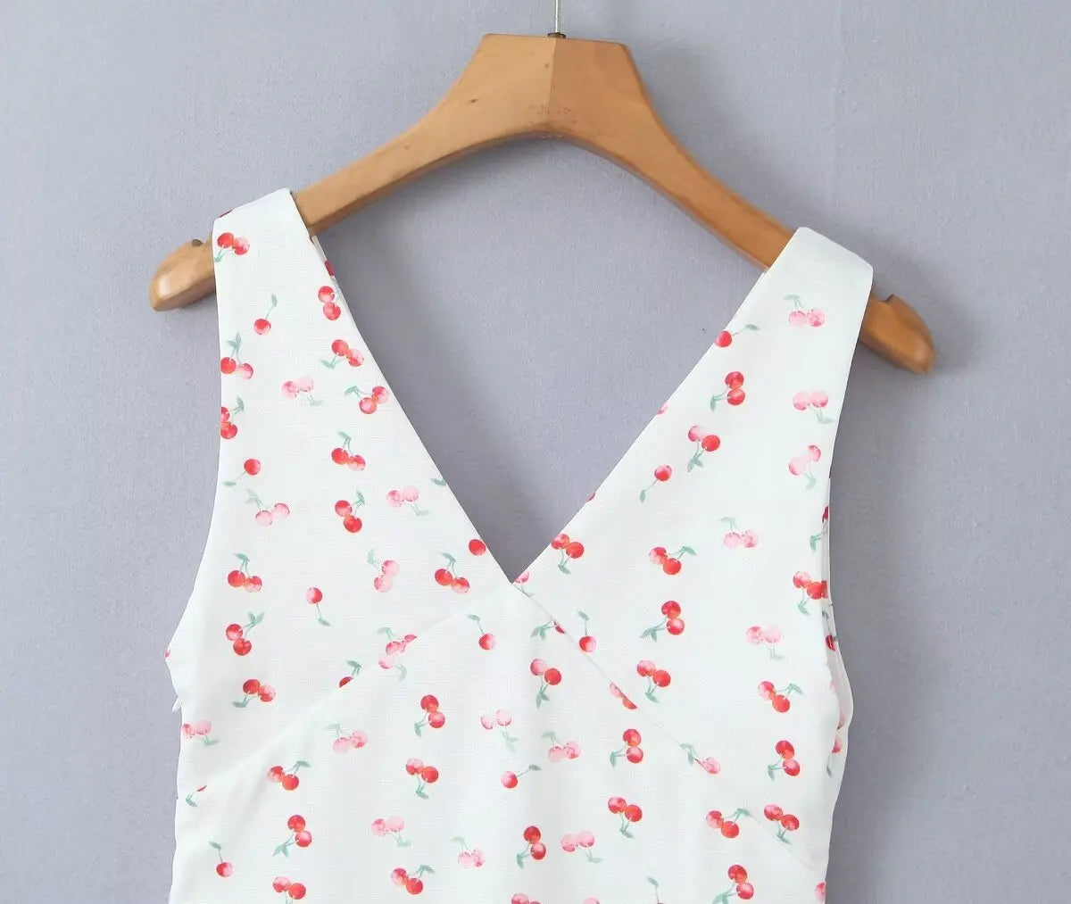Cherry Print Sleeveless Mini Dress Mssaz Desses