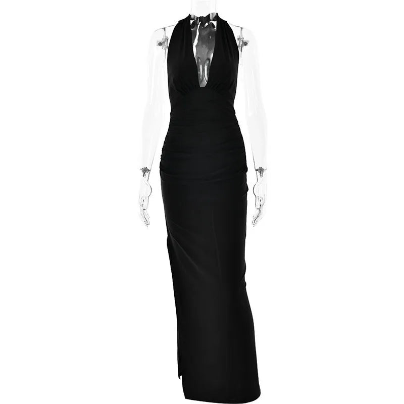 Halter Neck Maxi Dress Mssaz Desses