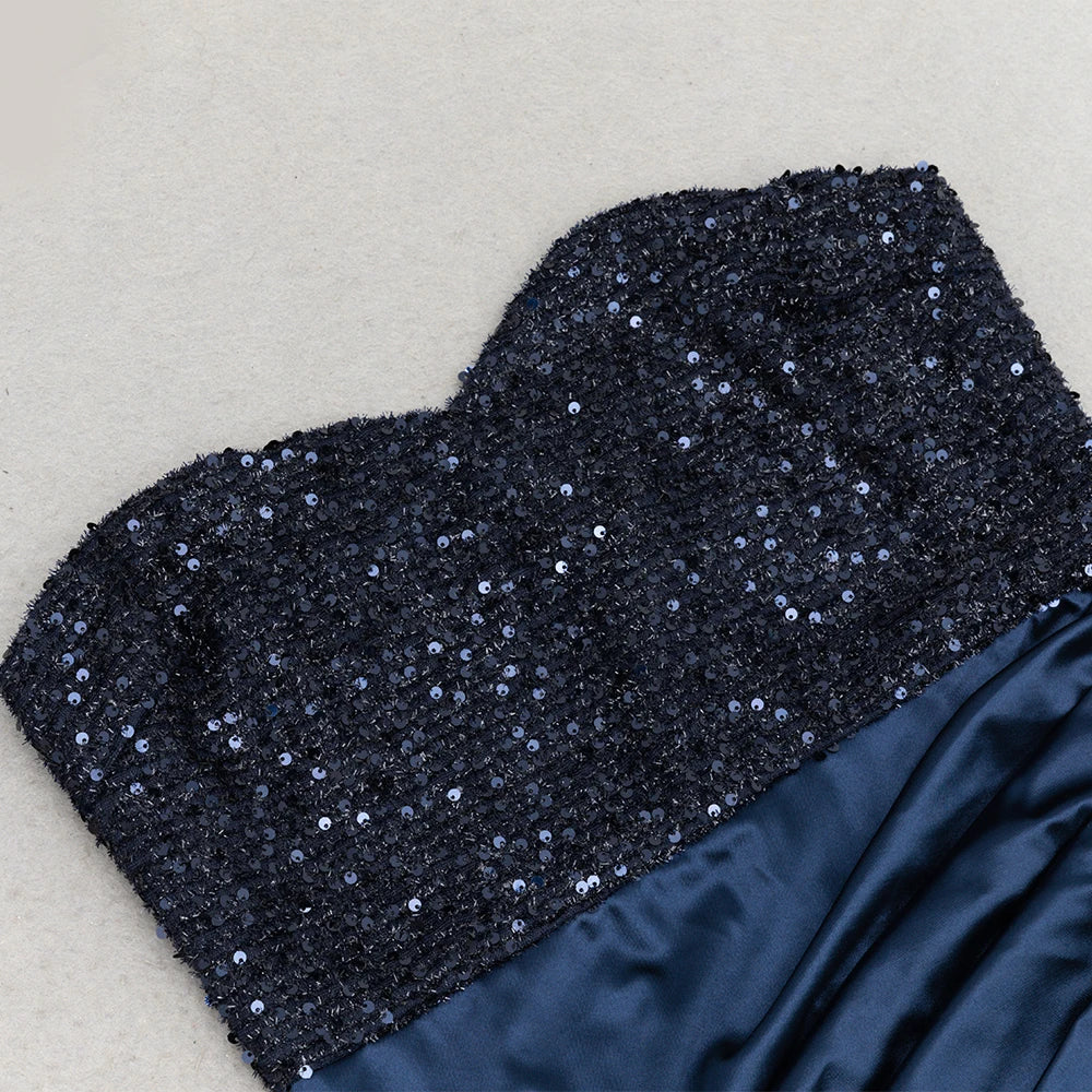 Glitter Patchwork Ankle Length Dress Mssaz Desses