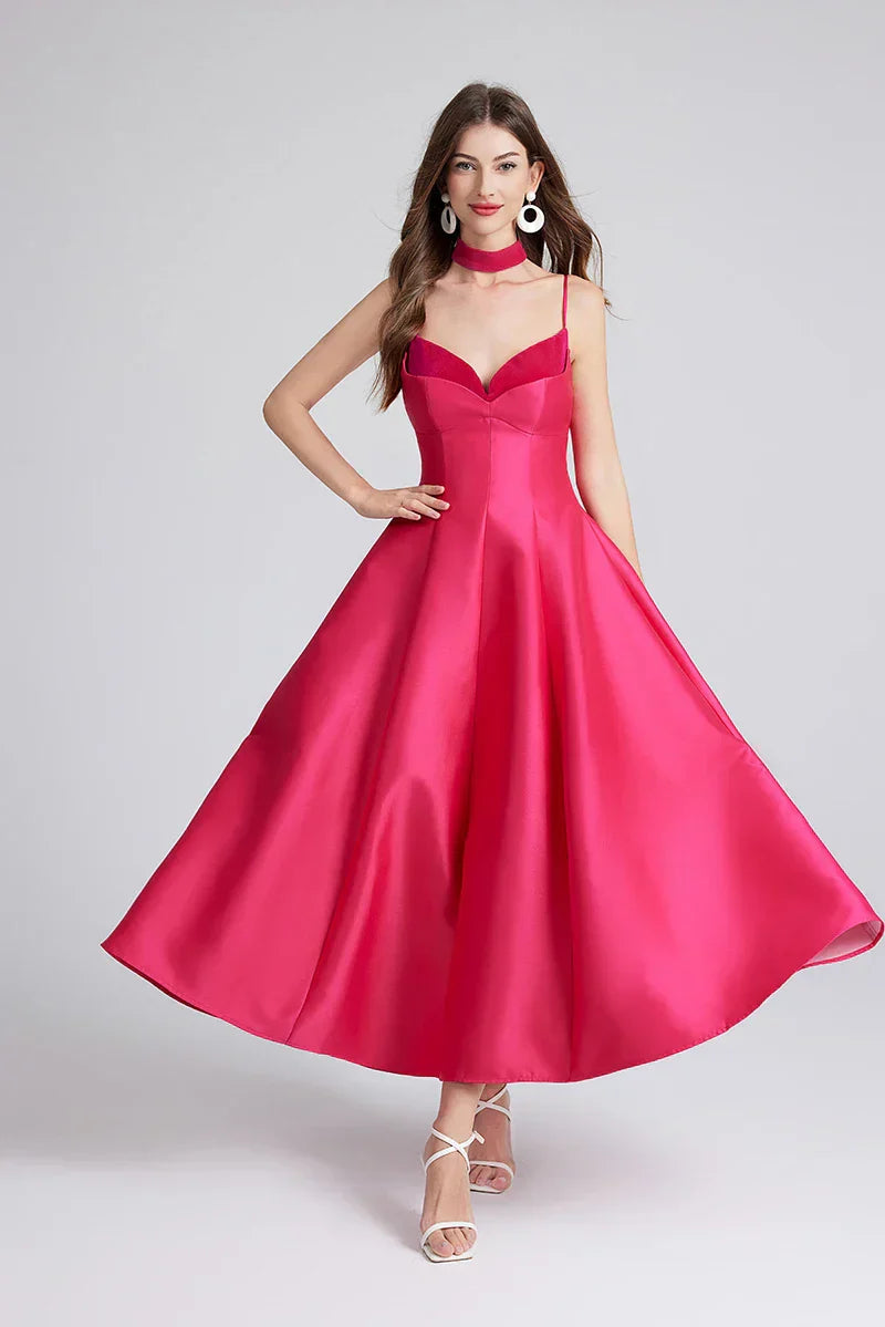 Chest Pad Wrap Corset A Line Pleated Halter Dress Mssaz Desses