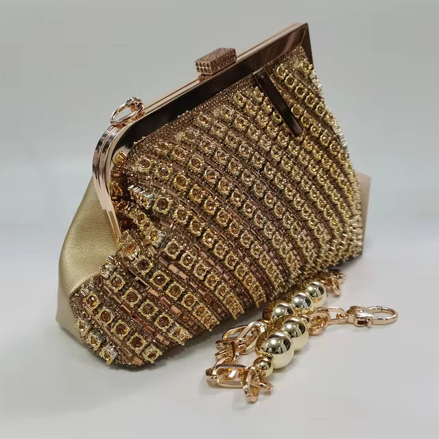 Latest Irregular Diamond Rhinestone Large Capacity Clutch Mssza