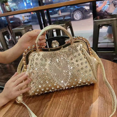 Rhinestone Diamonds Leather Shoulder Bag Mssza