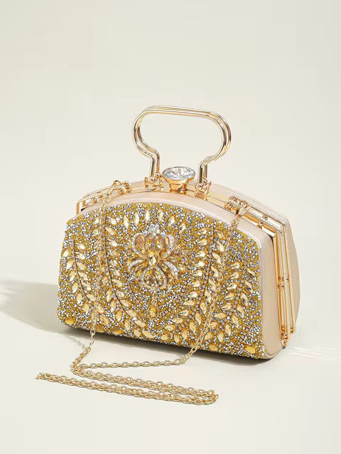 Elegant Beads Decor Mini Satchel Glitter Luxury Clutch Mssza
