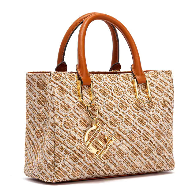 Apricot Texture Large Capacity Business Tote Bag Mssza