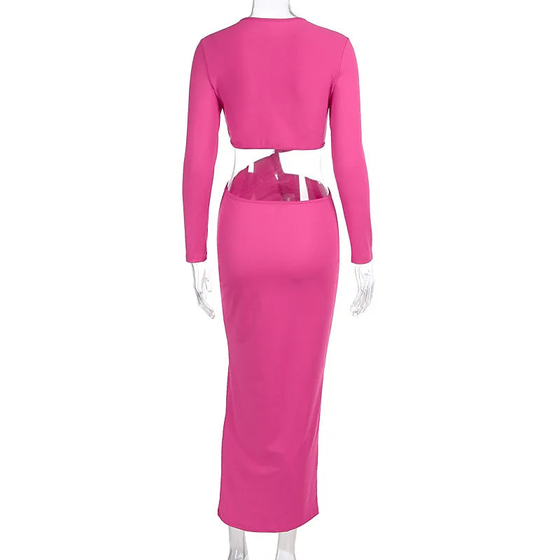 Long-Sleeved Irregular Bodycon Dress Mssaz Desses