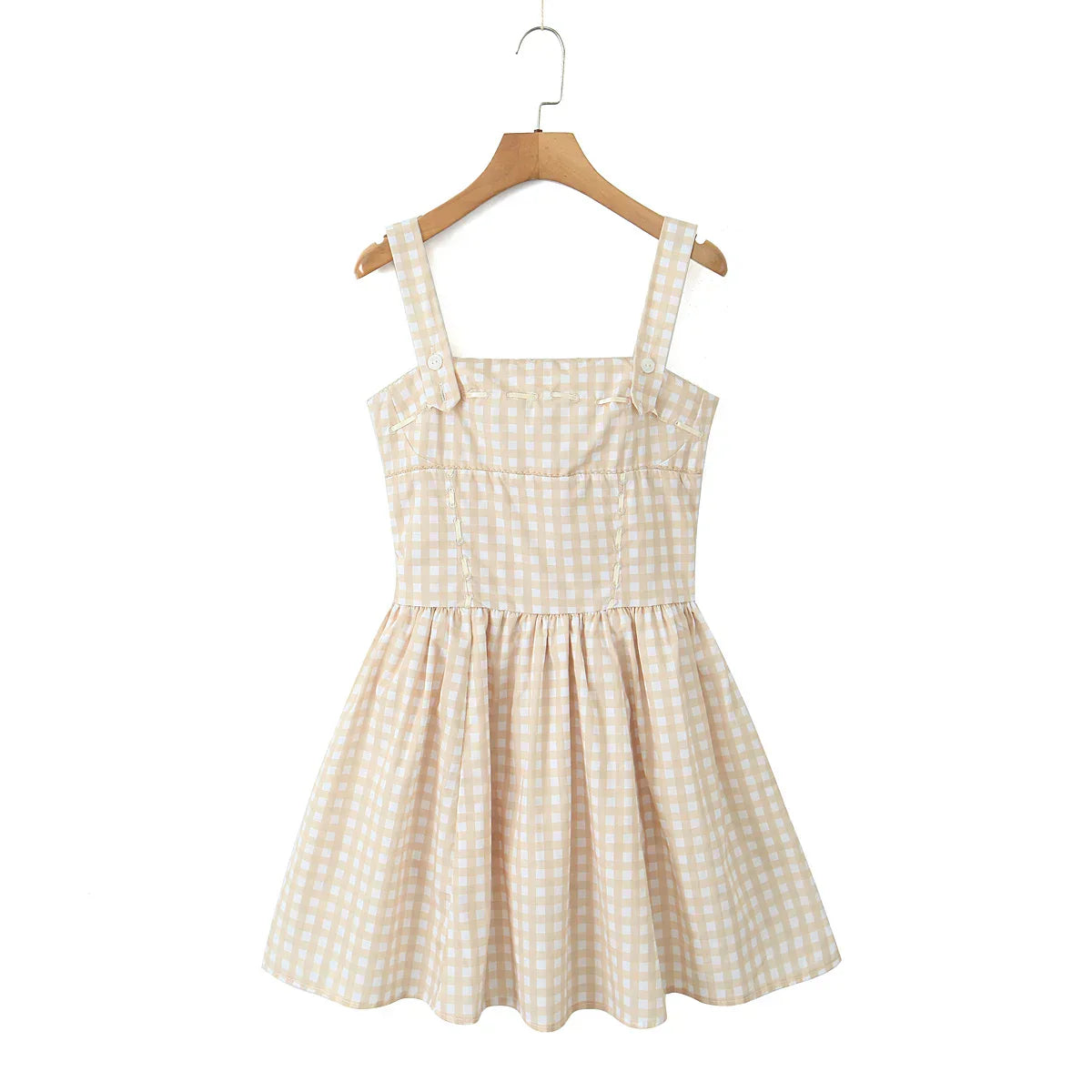 Cross Ribbon Folds Hem Ball Gown Swing Mini Dress Mssaz Desses