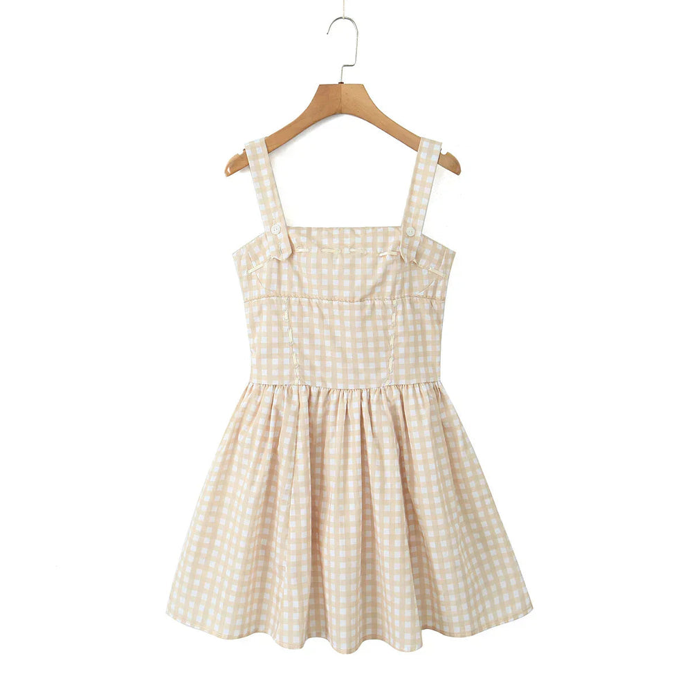 Cross Ribbon Folds Hem Ball Gown Swing Mini Dress Mssaz Desses