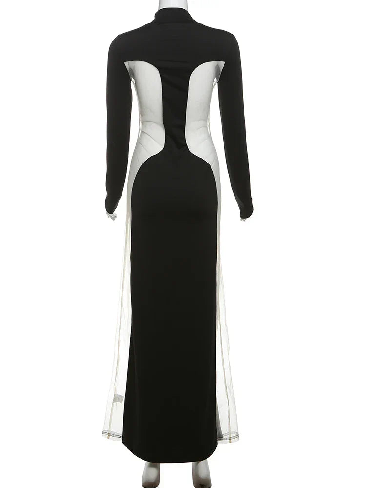 Solid Patchwork Black Milk Silk Dress Mssaz Desses