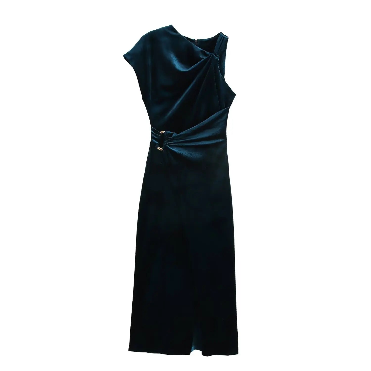 Asymmetric Sleeveless Velvet Dress Mssaz Desses