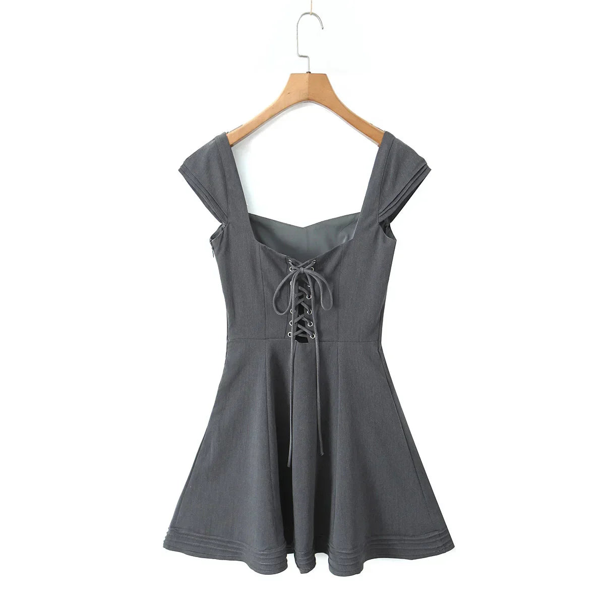 Cross Lacing up Back Mini Dress Mssaz Desses