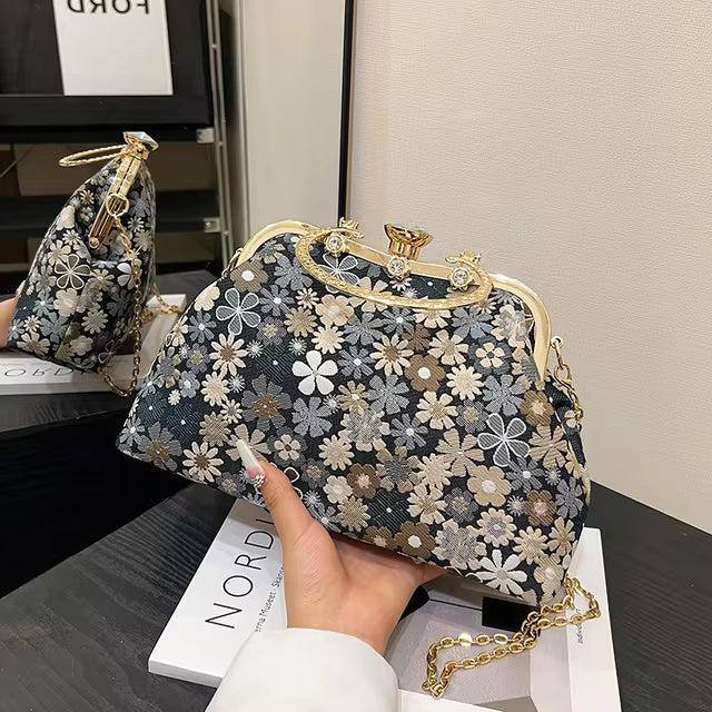 Luxury Three-dimensional Flowers Relief Tote Bags Mssza
