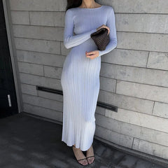 Ribbed Long Sleeve Maxi Dress Mssaz Desses