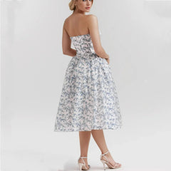 Low Waist Pleated Midi Dress Bra Chest With Wire Mssaz Desses