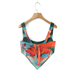Mesh Tie Bow Back Camisole Top Mssaz Desses