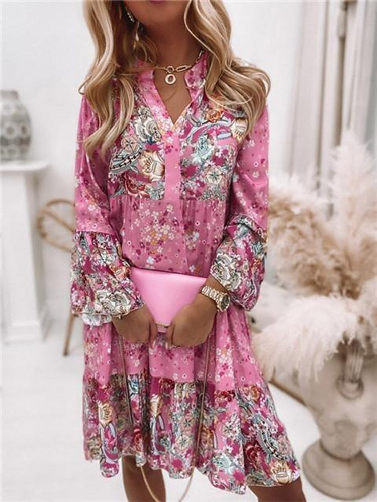 Elegant Pleated Long Sleeve Casual Dresses Mssaz Desses