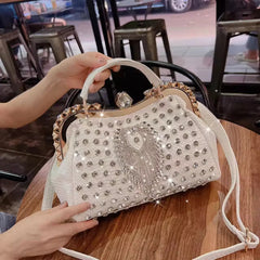 Rhinestone Diamonds Leather Shoulder Bag Mssza