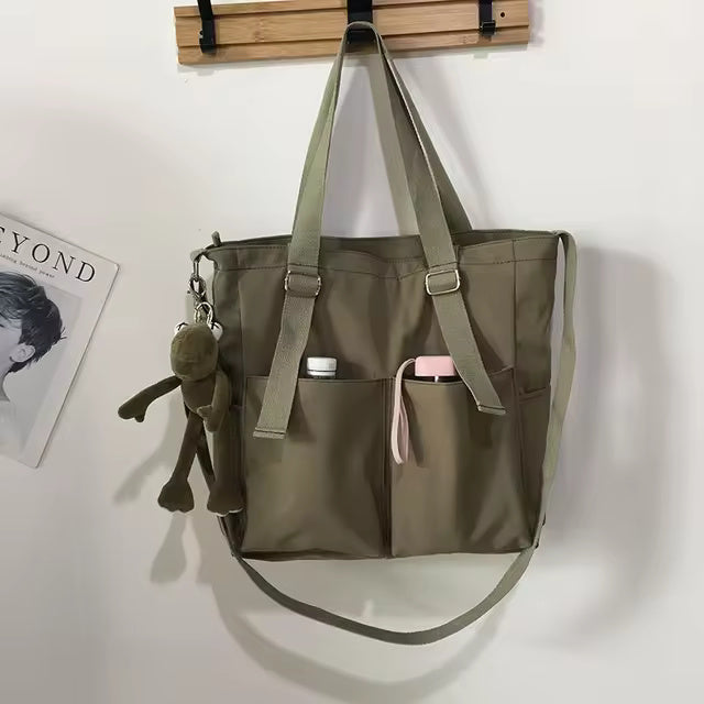 Casual Waterproof Large Capacity Tote Bag with Frog Mssza