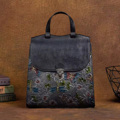 Casual Retro Cowhide Soft Leather Backpack Mssza