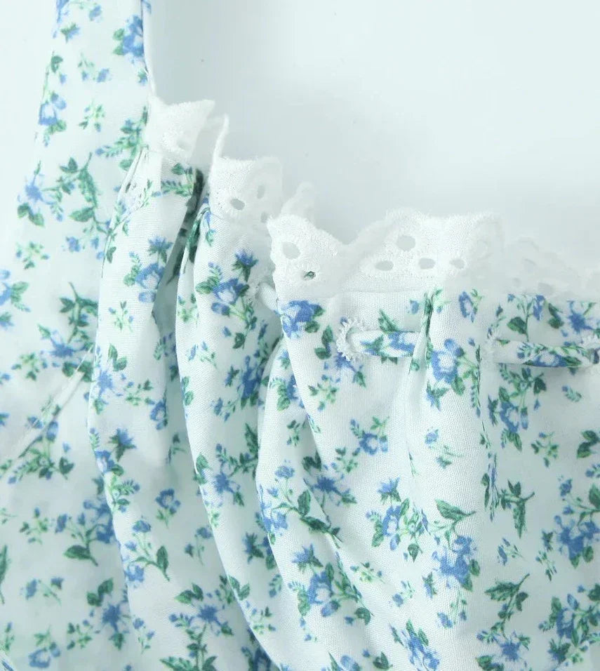 Floral Bow Halter Neck Lacing Up Midi Dress Mssaz Desses