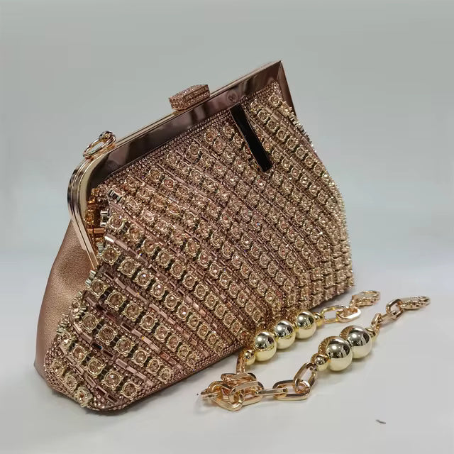 Latest Irregular Diamond Rhinestone Large Capacity Clutch Mssza