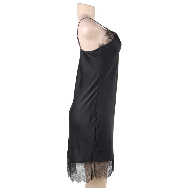 Plus Size 7XL Clothing Satin Silk Dress Ladies Night wear V-neck Pajamas Mssaz Desses