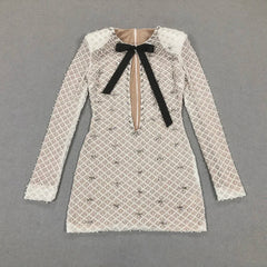 Pearl Sequin Mini Long Sleeve Party Dress Mssaz Desses