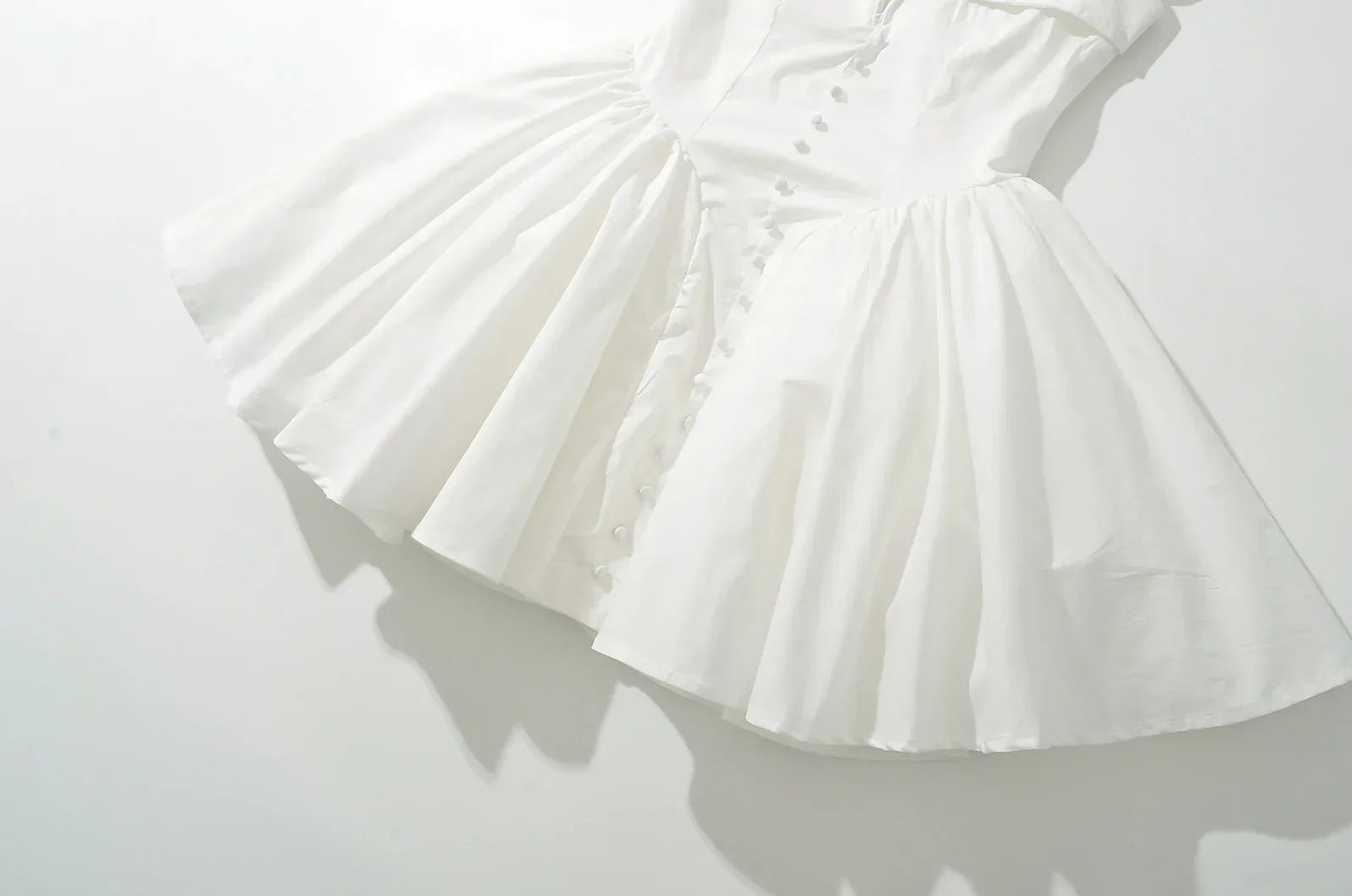 White Slit V Collar Short Sleeve Corset Style Mini Dress Mssaz Desses