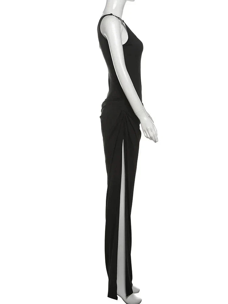 Irregular Hollow Split One Shoulder Dress Mssaz Desses