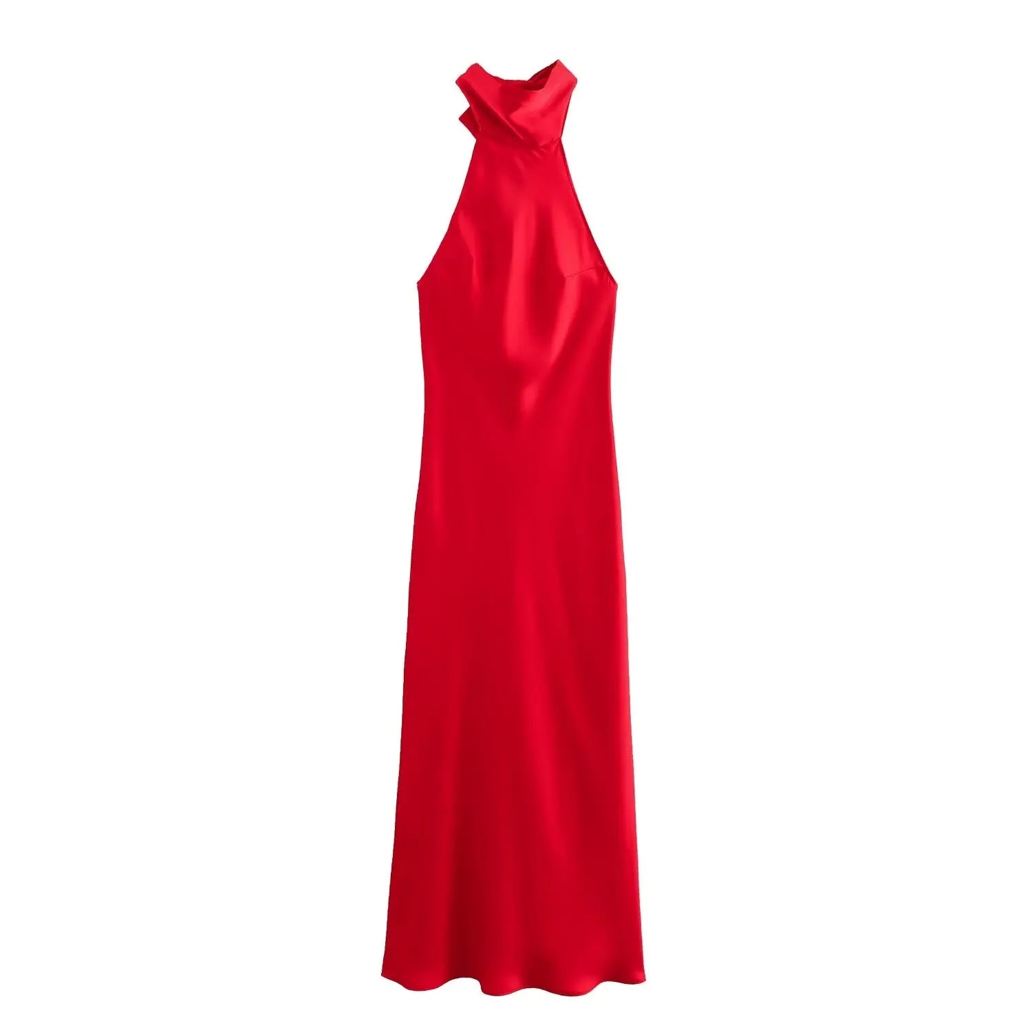 Solid Sleeveless Backless Bow Zipper Long Dress Mssaz Desses