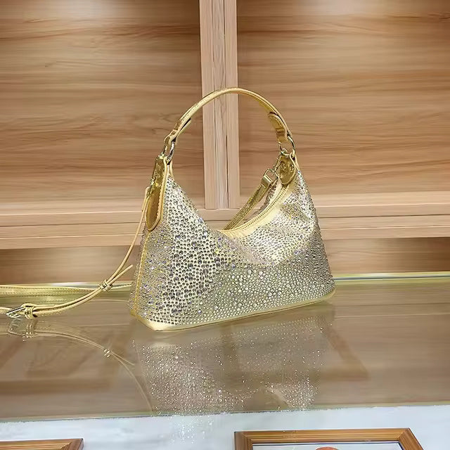 Luxury Satin Glitter Shiny Diamonds  Handbag Mssza