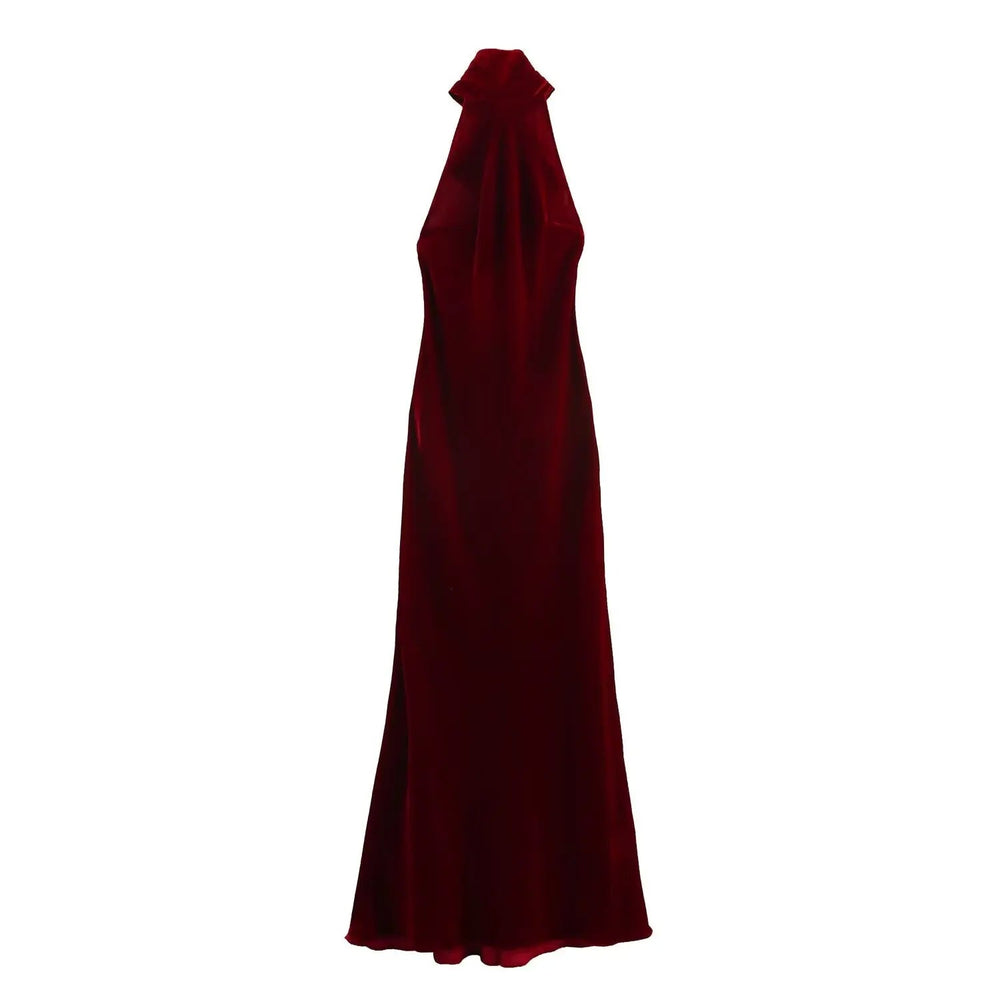 Solid Sleeveless Backless Bow Zipper Long Dress Mssaz Desses