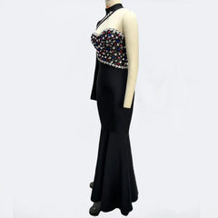 Black Diamond Maxi Dress Turtleneck Mssaz Desses
