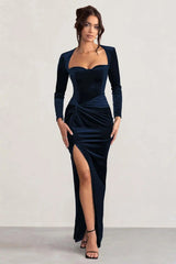 Velvet Elastic Tight Long Sleeved Dress Mssaz Desses