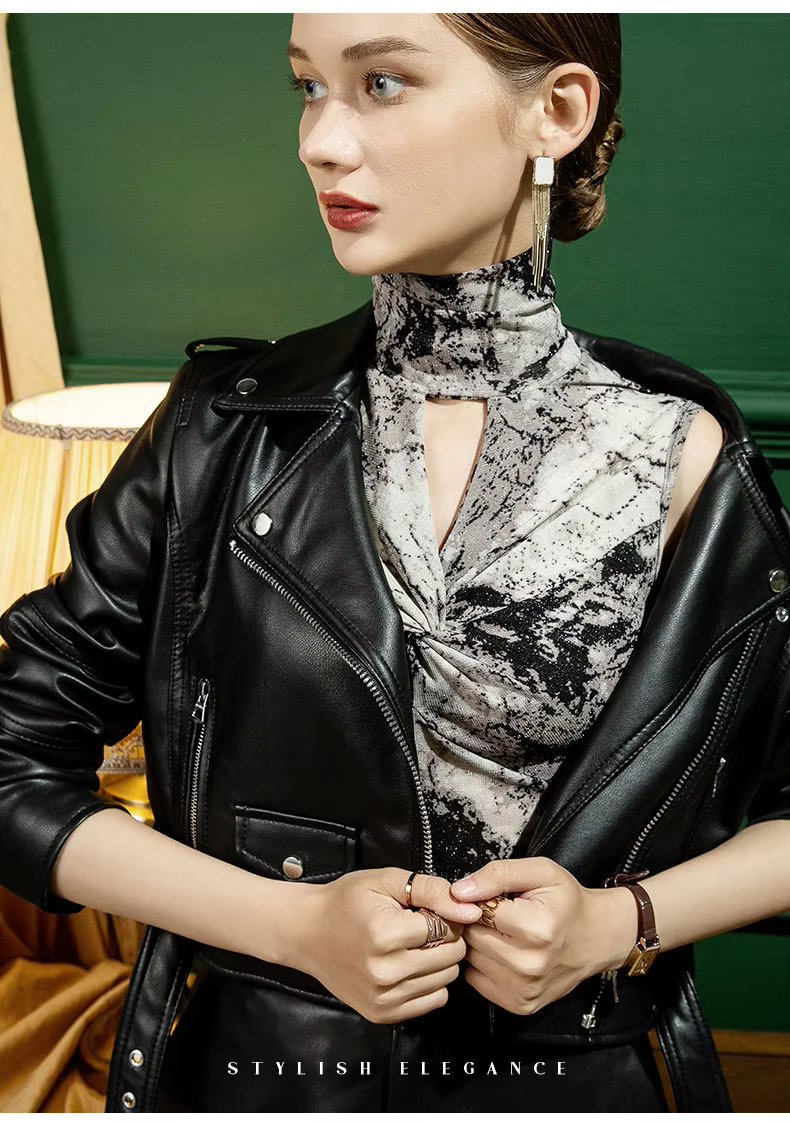 High-Neck Pattern Mesh Hollow Cross Bottoming Bright Silk Printed Sleeveless Top Mssza