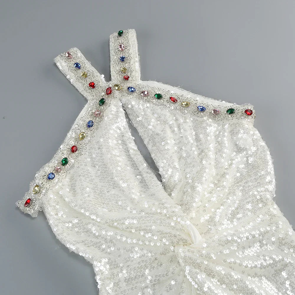 Mesh Sequin Floor Length White Mermaid Dress Mssaz Desses