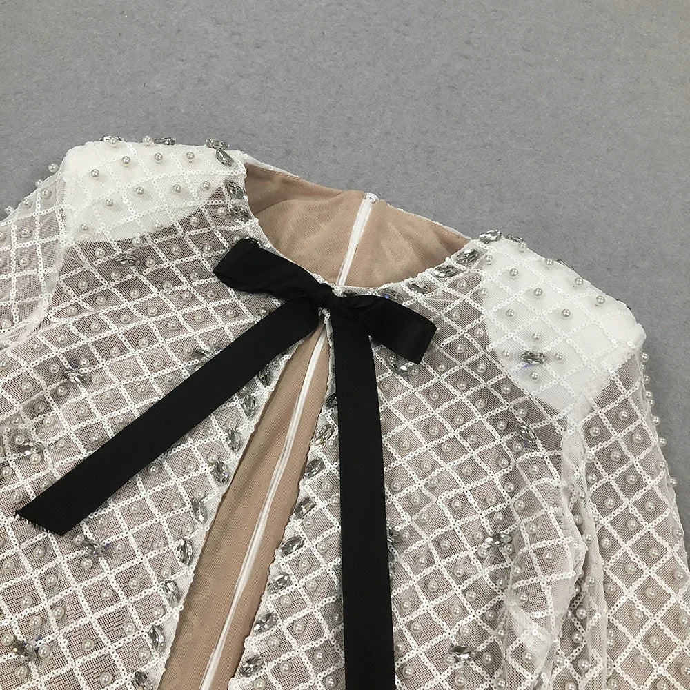 Pearl Sequin Mini Long Sleeve Party Dress Mssaz Desses