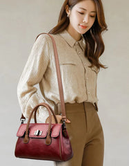 Luxury Designer High Quality Soft Leather Large Capacity Handbag Mssza