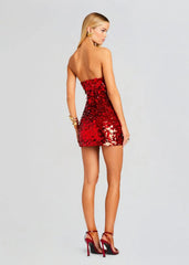 Sequins Strapless Bodycon Mini Dress Mssaz Desses