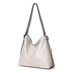 Stylish Large Capacity Chain Genuine Leather Shoulder Bag Mssza