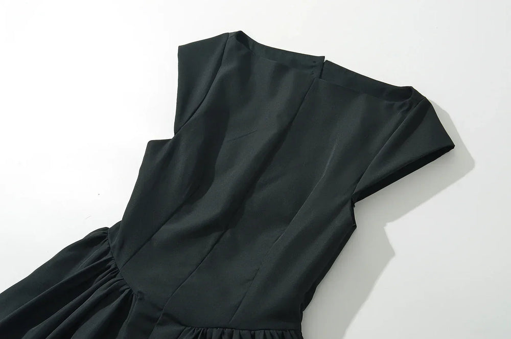 Short Sleeve Hollow Out Back Midi Dress Mssaz Desses