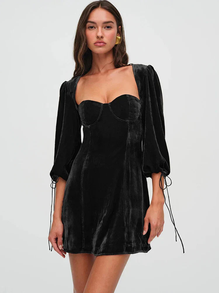 Backless Lace Up Long Sleeve Dress Mssaz Desses