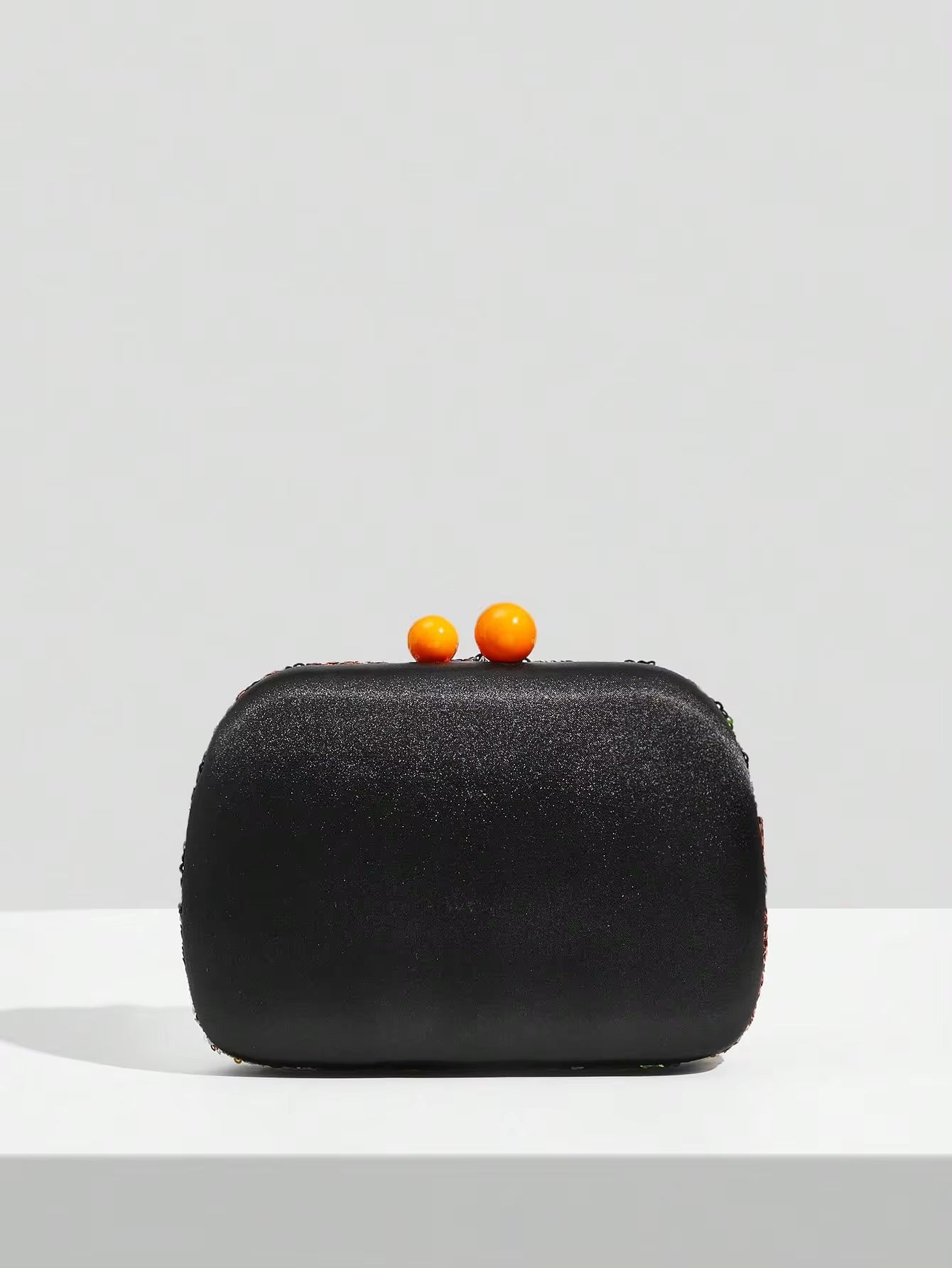 Black Sequin Random Pattern PU Leather Clutch Mssza