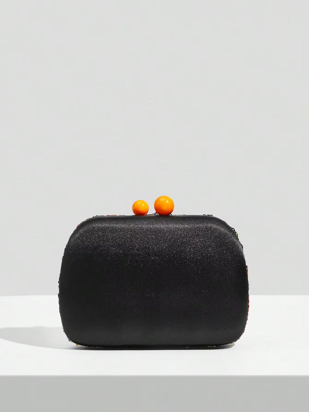 Black Sequin Random Pattern PU Leather Clutch Mssza