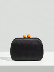 Black Sequin Random Pattern PU Leather Clutch Mssza