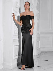 Lace Patchwork Black Short Sleeve Dress Mssaz Desses