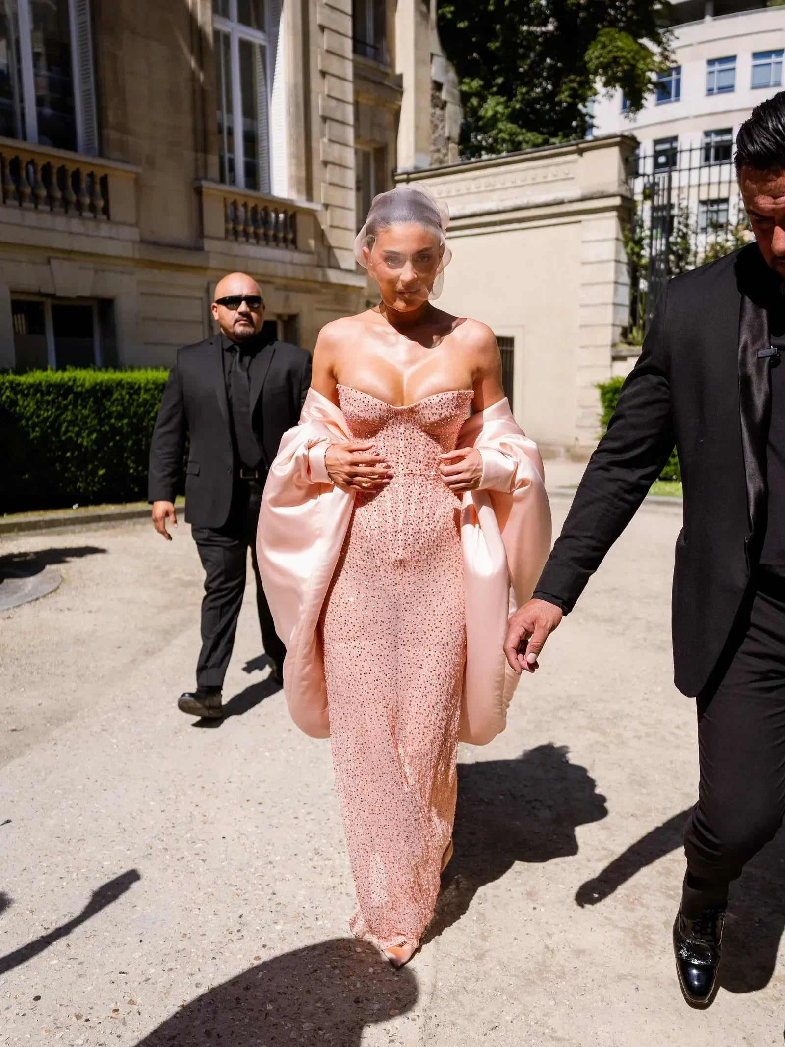 Pink Strapless See Through Long Dress Mssaz Desses