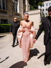 Pink Strapless See Through Long Dress Mssaz Desses