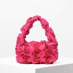 Elegant Rose Pattern Cute Small Square Handbag Mssza
