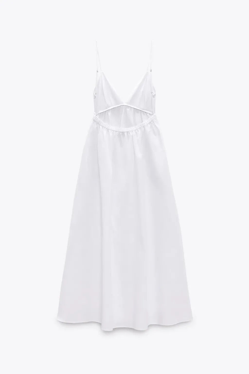 Backless Midi Dress Camisole Chic V-Neck & Easy Fit Mssaz Desses